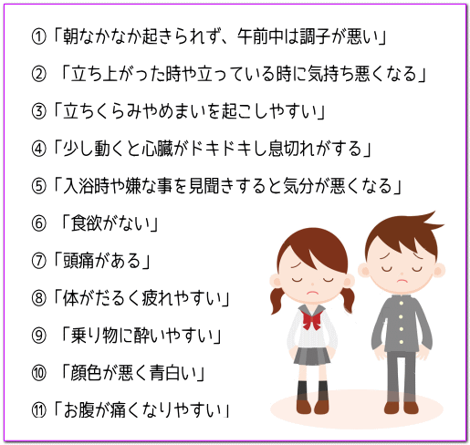 起立性調整障害のチェックポイント | 奈良県生駒市のまるふく総合整体院