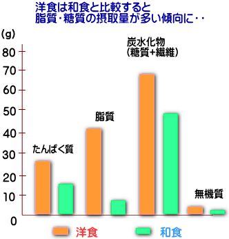 和食と洋食の違い 脂質と糖質
